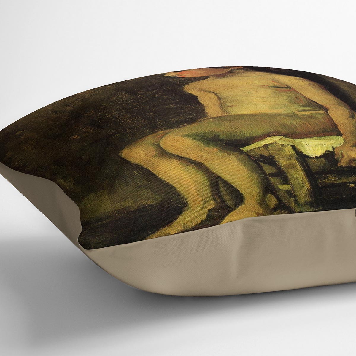 Nude Study of a Little Girl Seated by Van Gogh Cushion