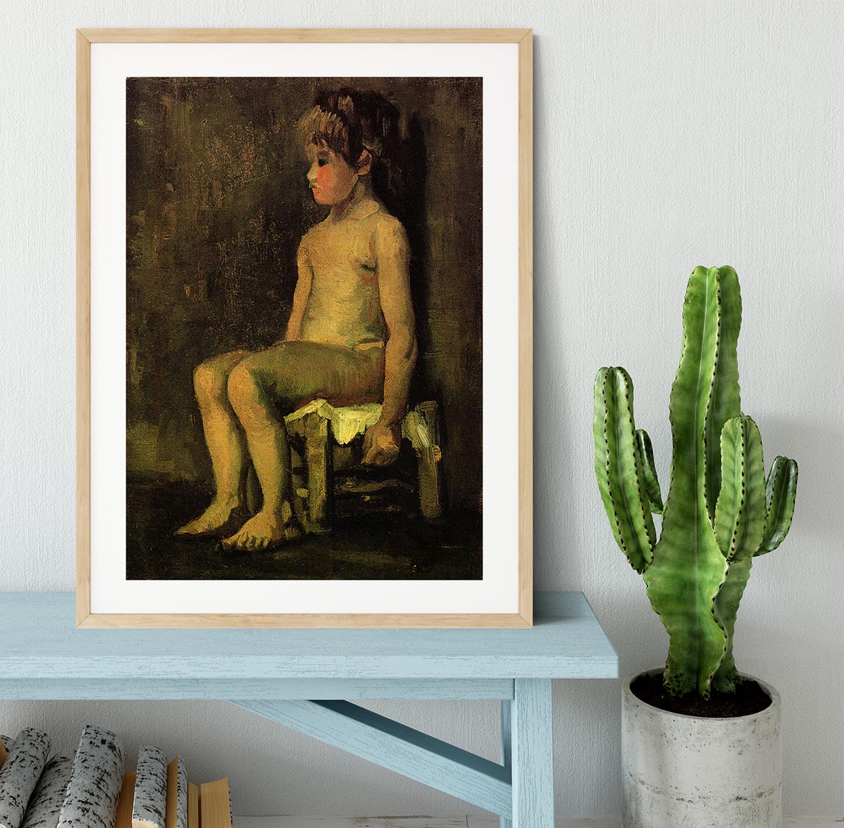 Nude Study of a Little Girl Seated by Van Gogh Framed Print - Canvas Art Rocks - 3