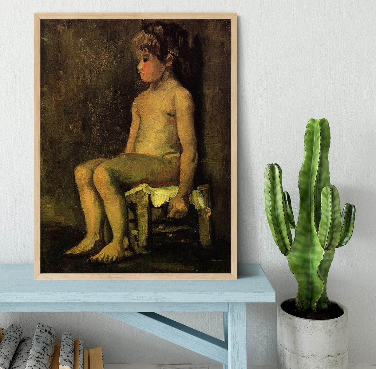 Nude Study of a Little Girl Seated by Van Gogh Framed Print - Canvas Art Rocks - 4