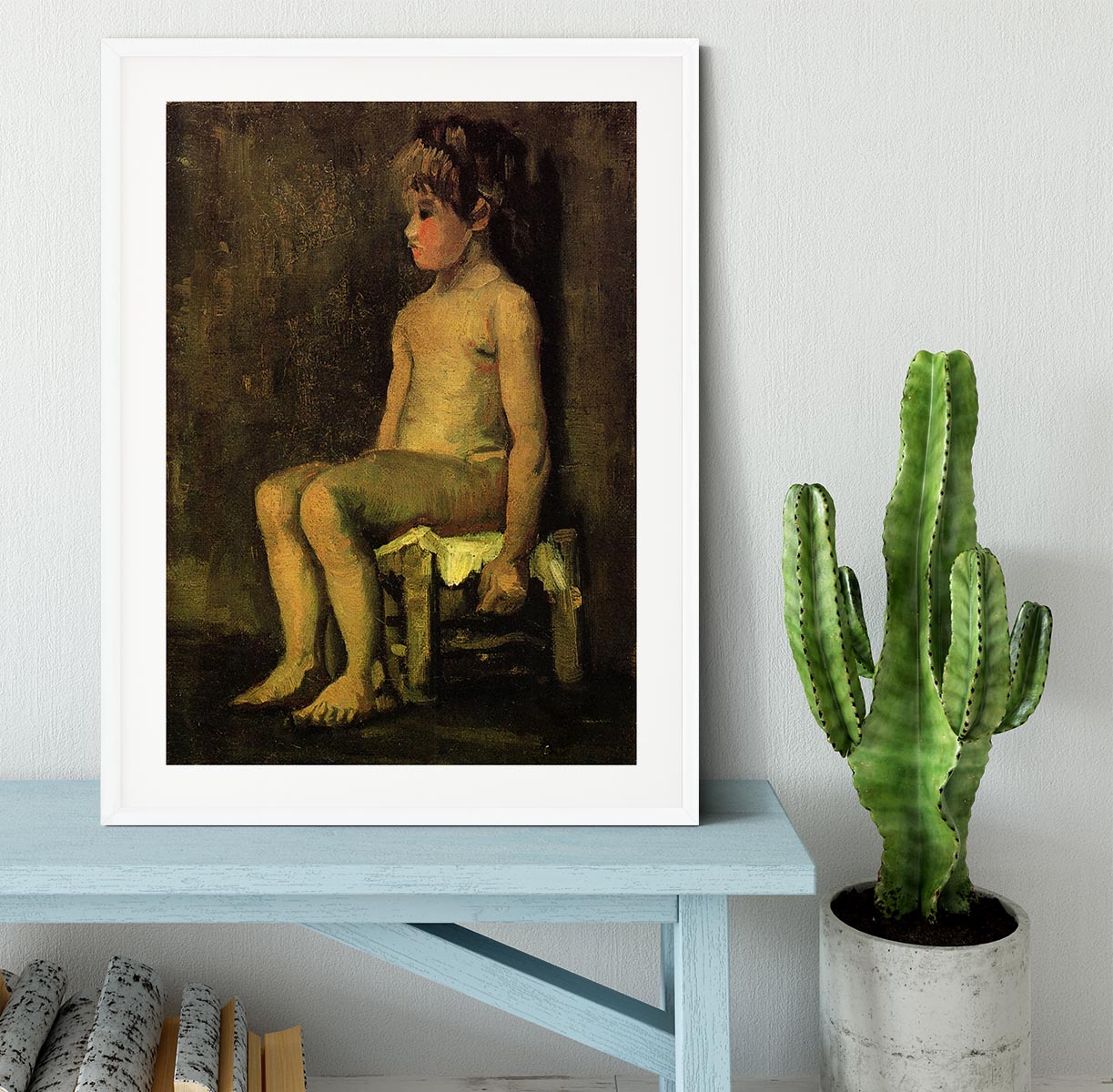 Nude Study of a Little Girl Seated by Van Gogh Framed Print - Canvas Art Rocks - 5
