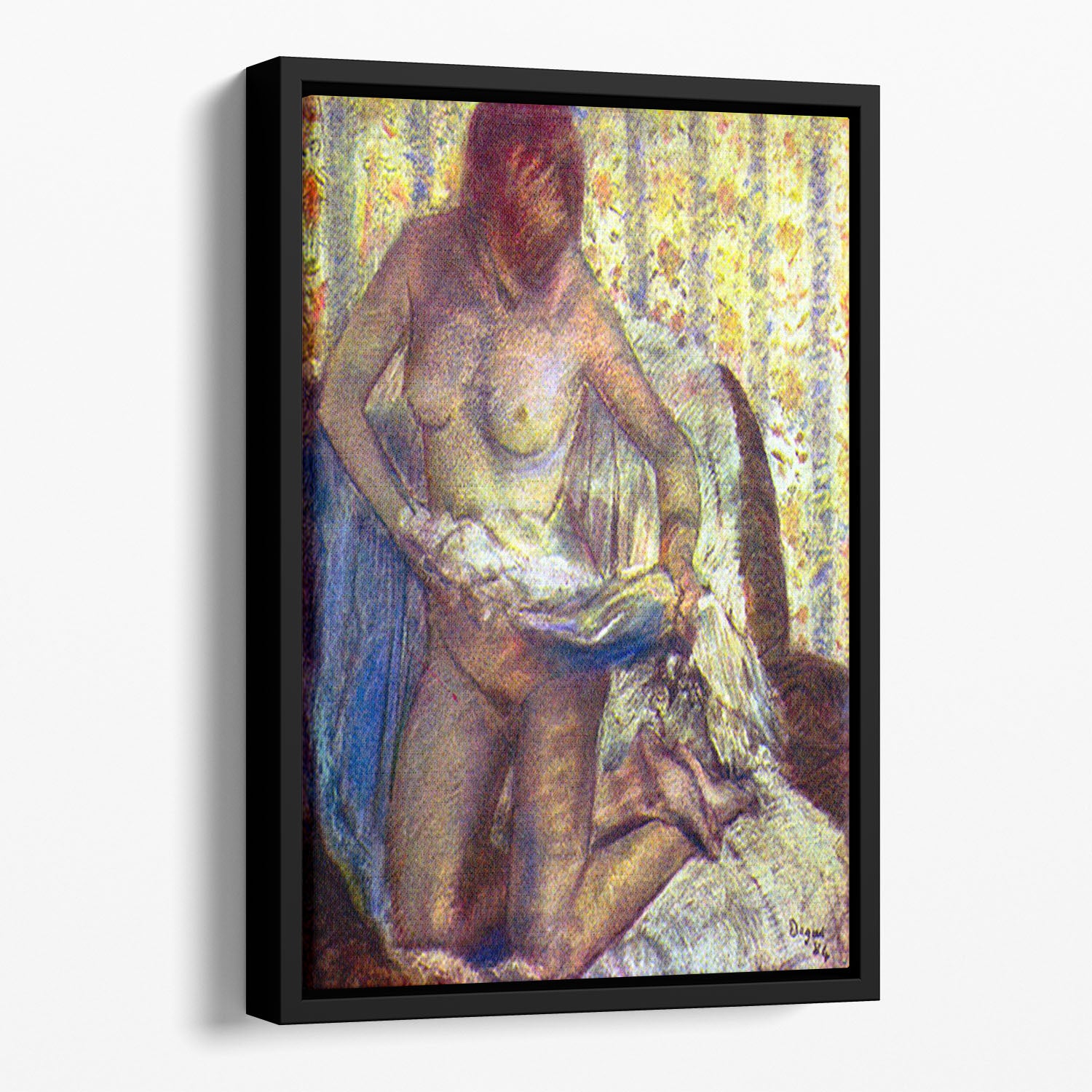 Nude Woman by Degas Floating Framed Canvas