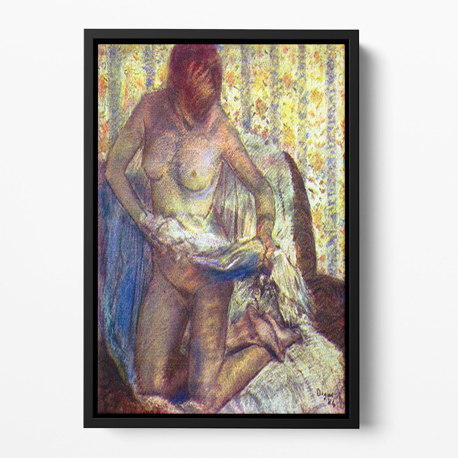 Nude Woman by Degas Floating Framed Canvas