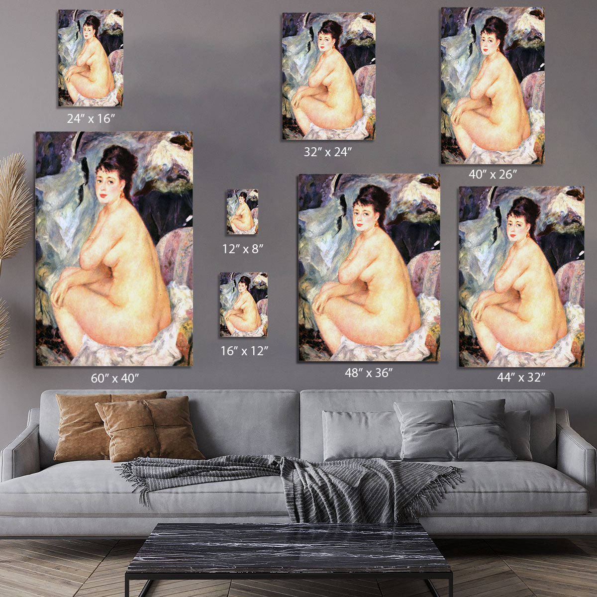 Nude female Anna by Renoir Canvas Print or Poster - Canvas Art Rocks - 7
