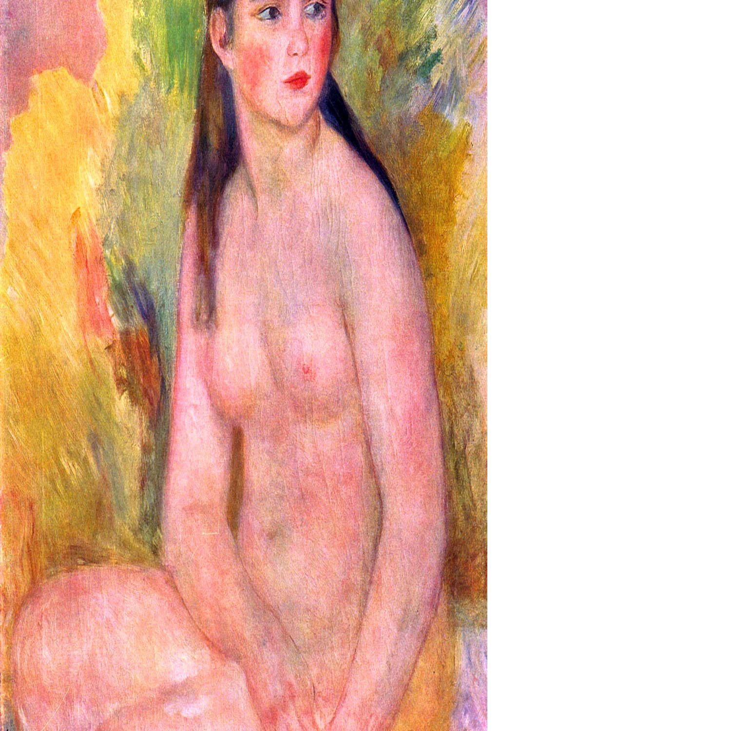 Nude female by Renoir Floating Framed Canvas