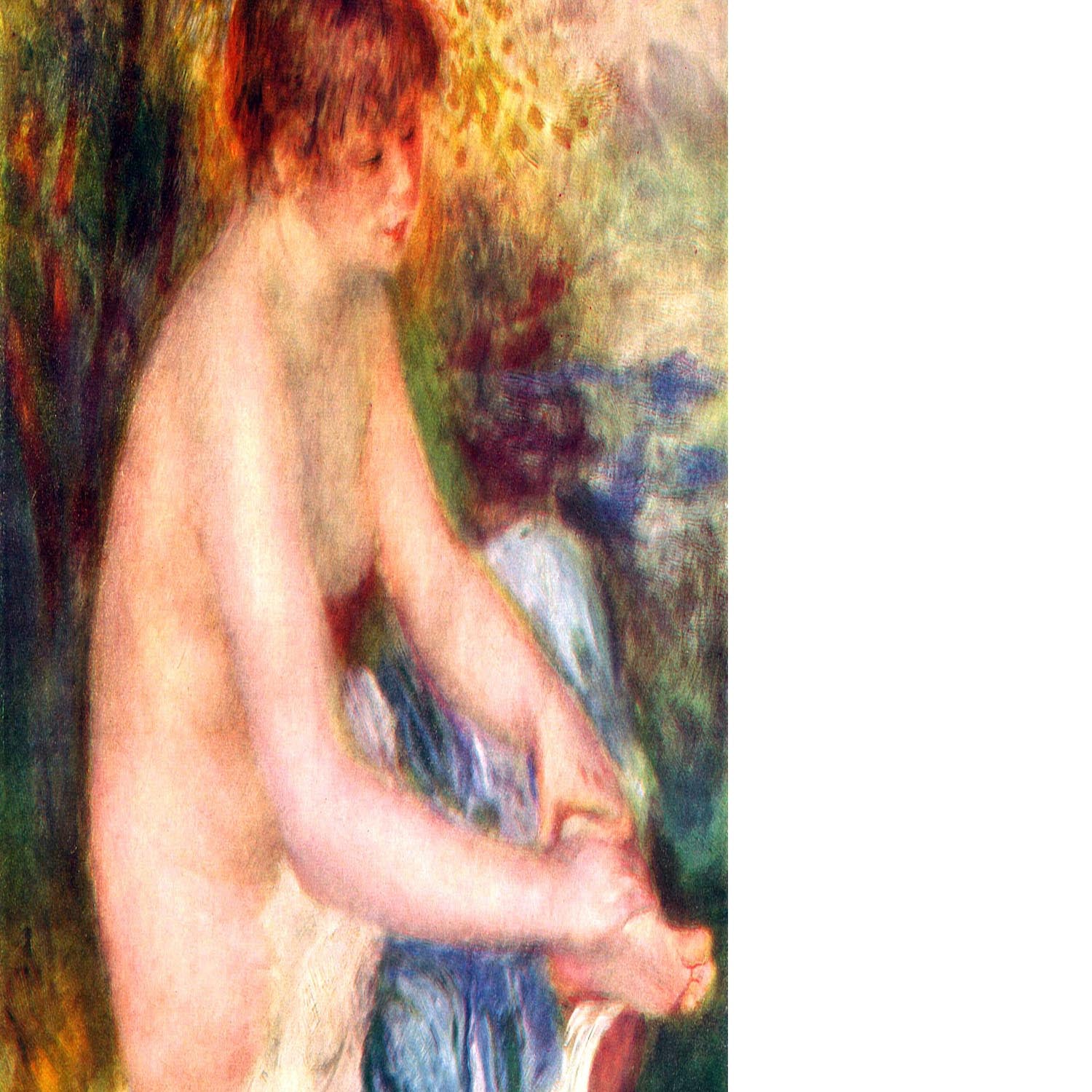 Nude in blue by Renoir Floating Framed Canvas