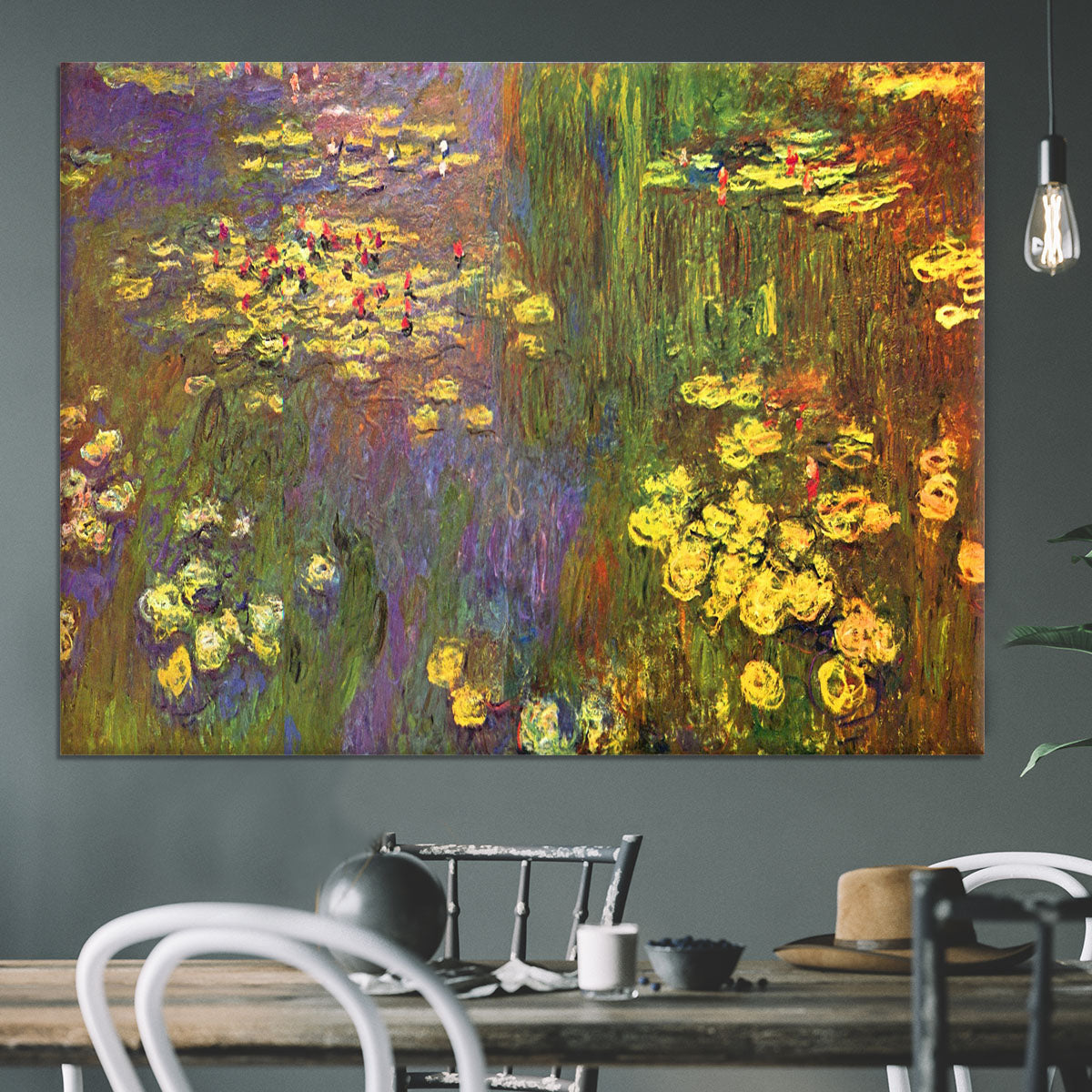 Nympheas water plantes by Monet Canvas Print or Poster - Canvas Art Rocks - 3