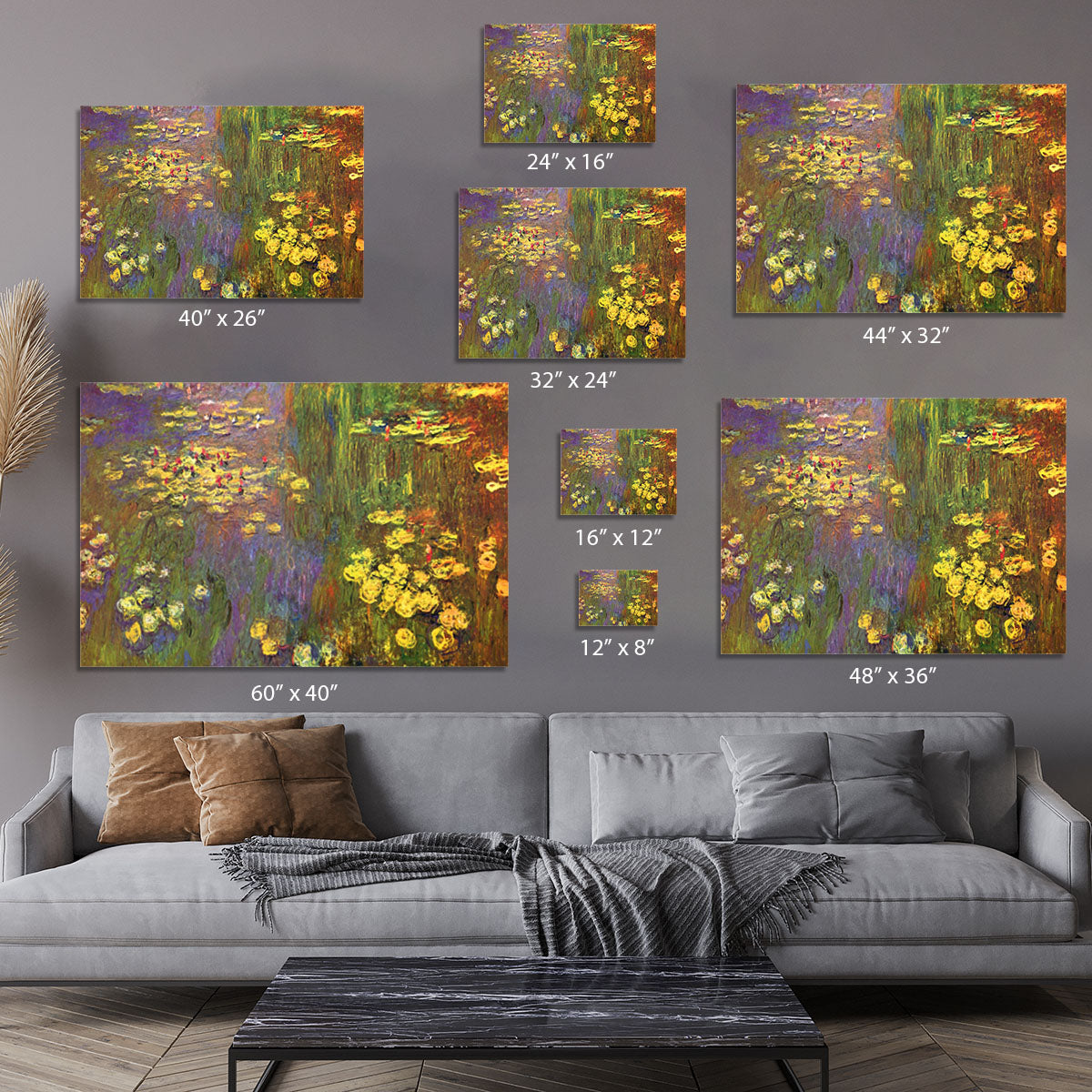 Nympheas water plantes by Monet Canvas Print or Poster - Canvas Art Rocks - 7