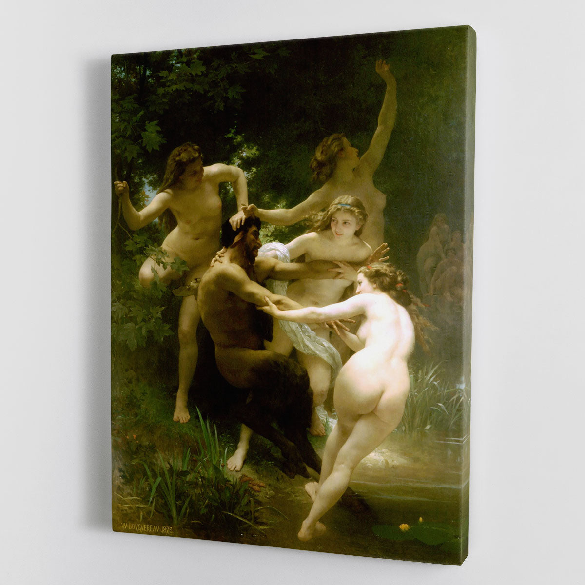 Nymphs and Satyr By Bouguereau Canvas Print or Poster - Canvas Art Rocks - 1