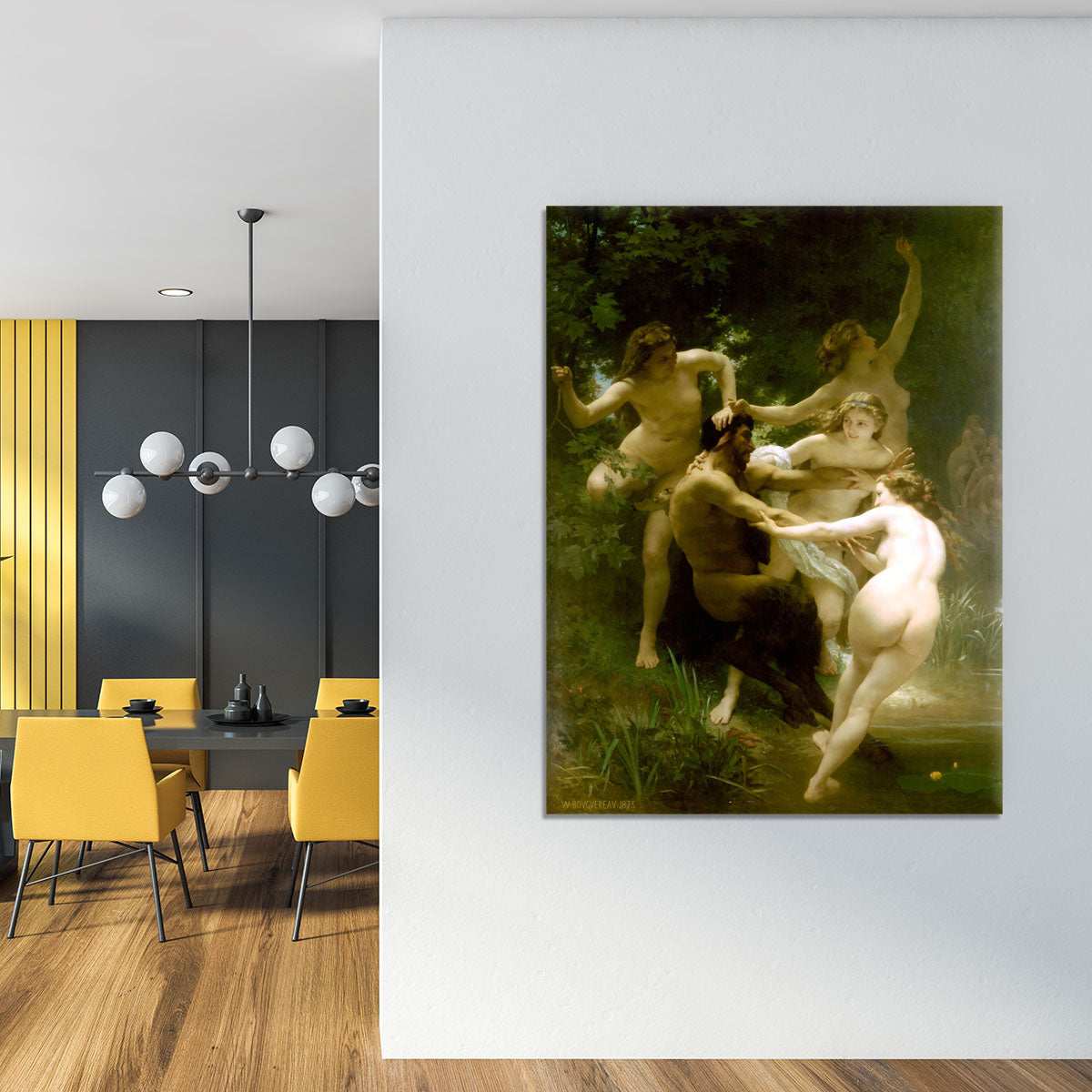 Nymphs and Satyr By Bouguereau Canvas Print or Poster - Canvas Art Rocks - 4