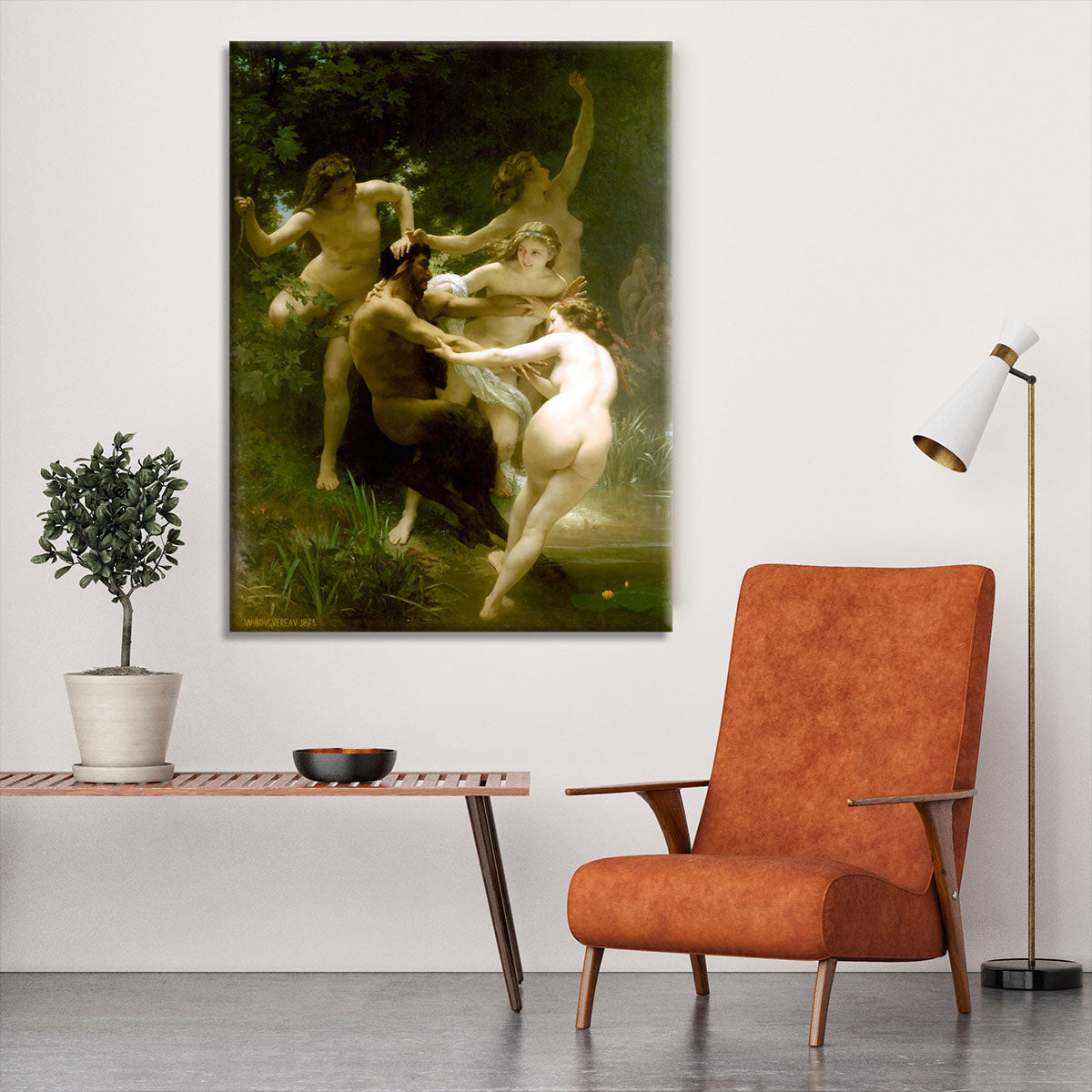 Nymphs and Satyr By Bouguereau Canvas Print or Poster - Canvas Art Rocks - 6