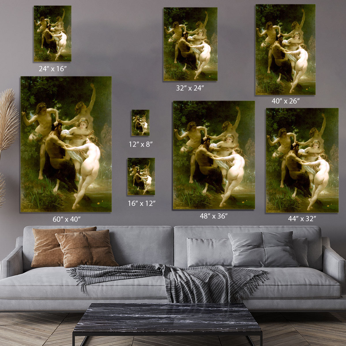Nymphs and Satyr By Bouguereau Canvas Print or Poster - Canvas Art Rocks - 7