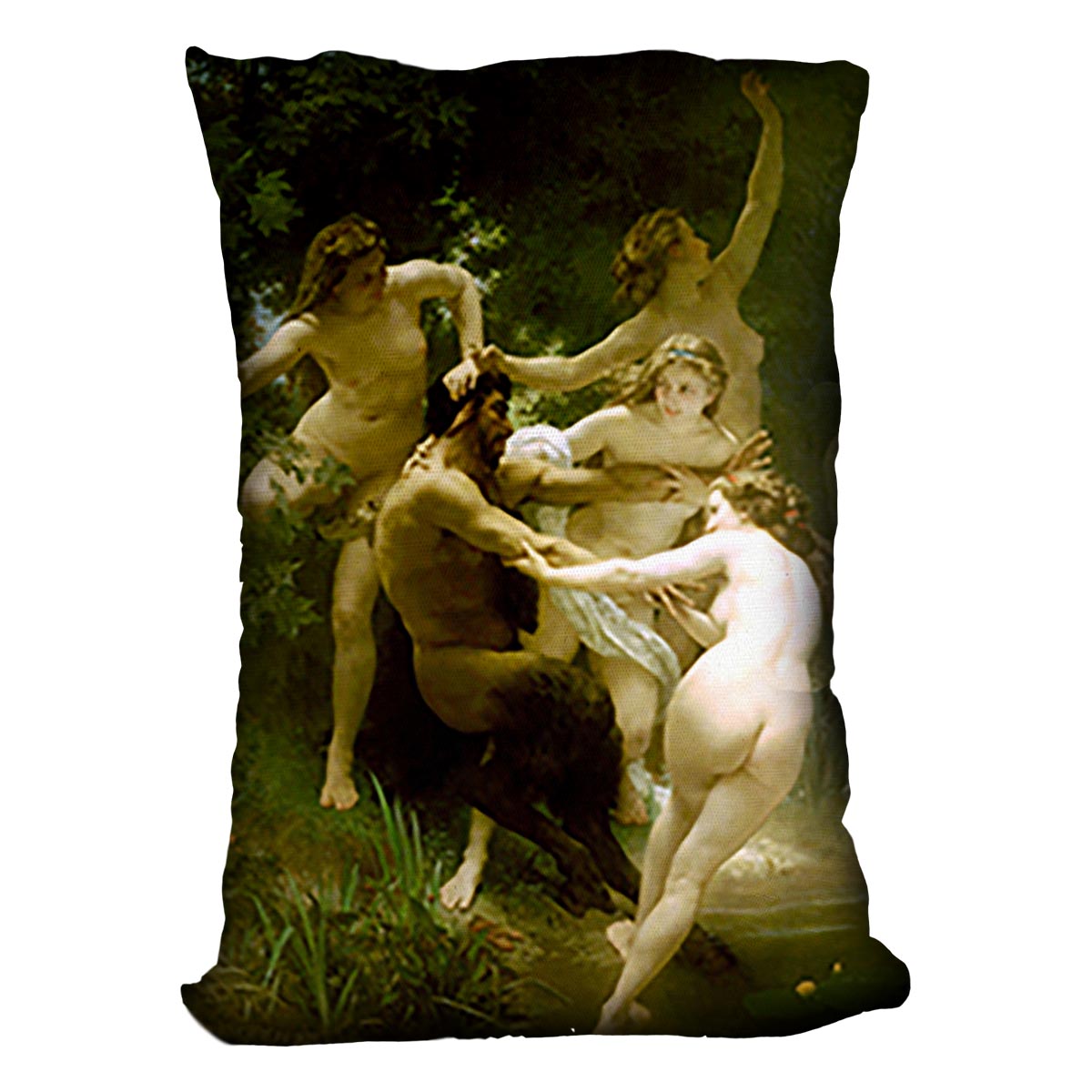 Nymphs and Satyr By Bouguereau Cushion