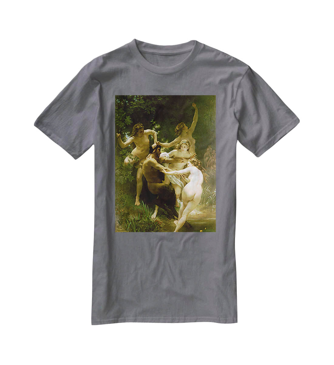 Nymphs and Satyr By Bouguereau T-Shirt - Canvas Art Rocks - 3