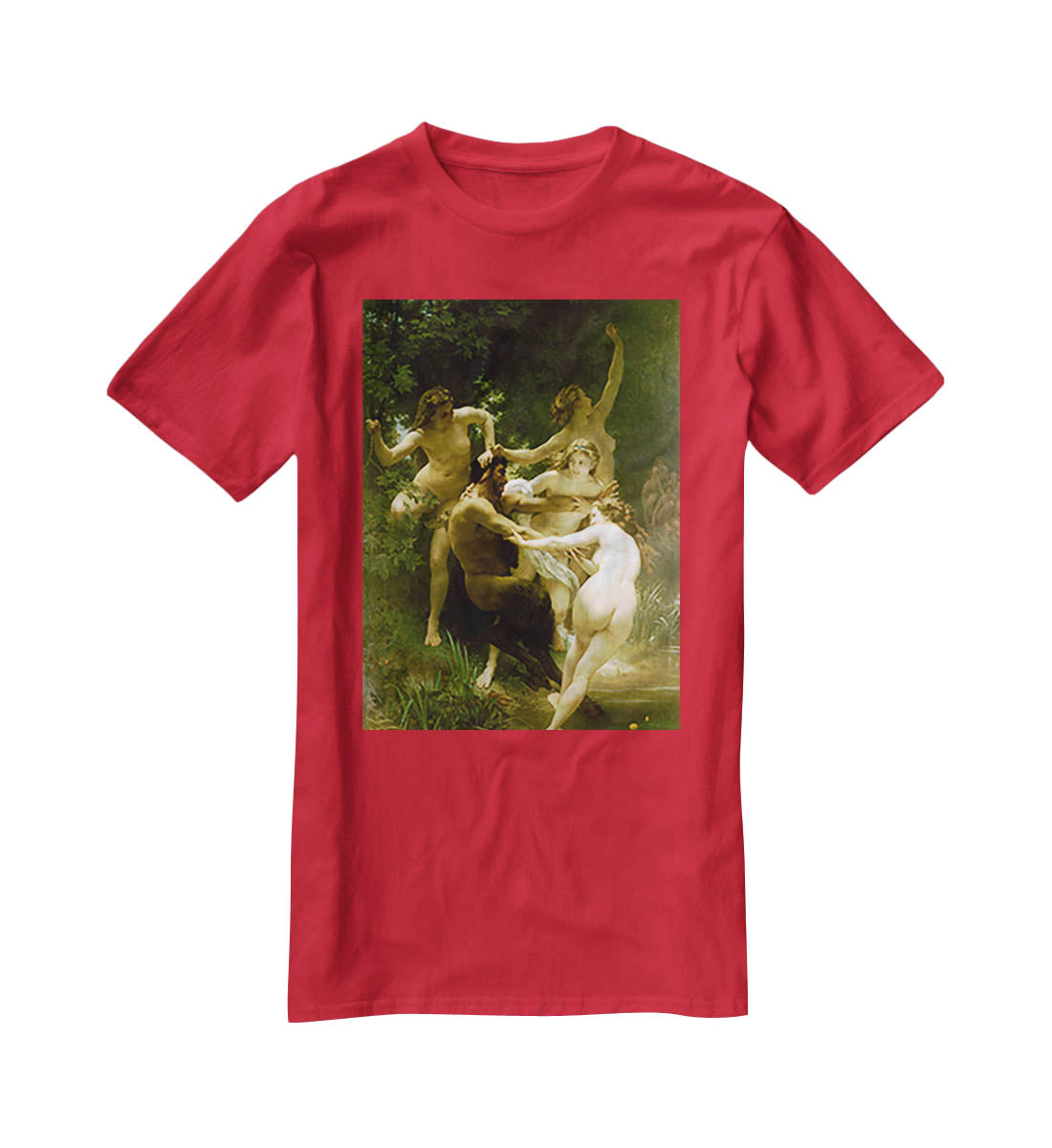 Nymphs and Satyr By Bouguereau T-Shirt - Canvas Art Rocks - 4