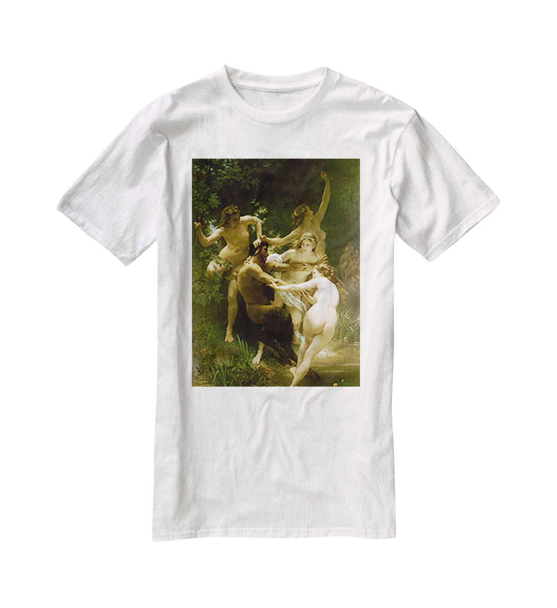 Nymphs and Satyr By Bouguereau T-Shirt - Canvas Art Rocks - 5