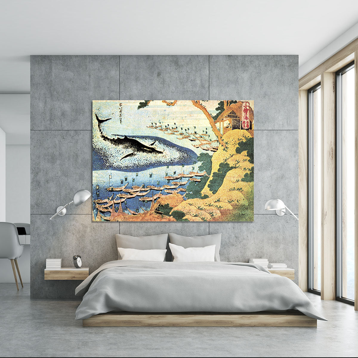 Ocean landscape and whale by Hokusai Canvas Print or Poster - Canvas Art Rocks - 5