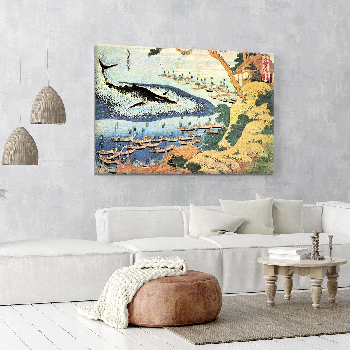 Ocean landscape and whale by Hokusai Canvas Print or Poster - Canvas Art Rocks - 6
