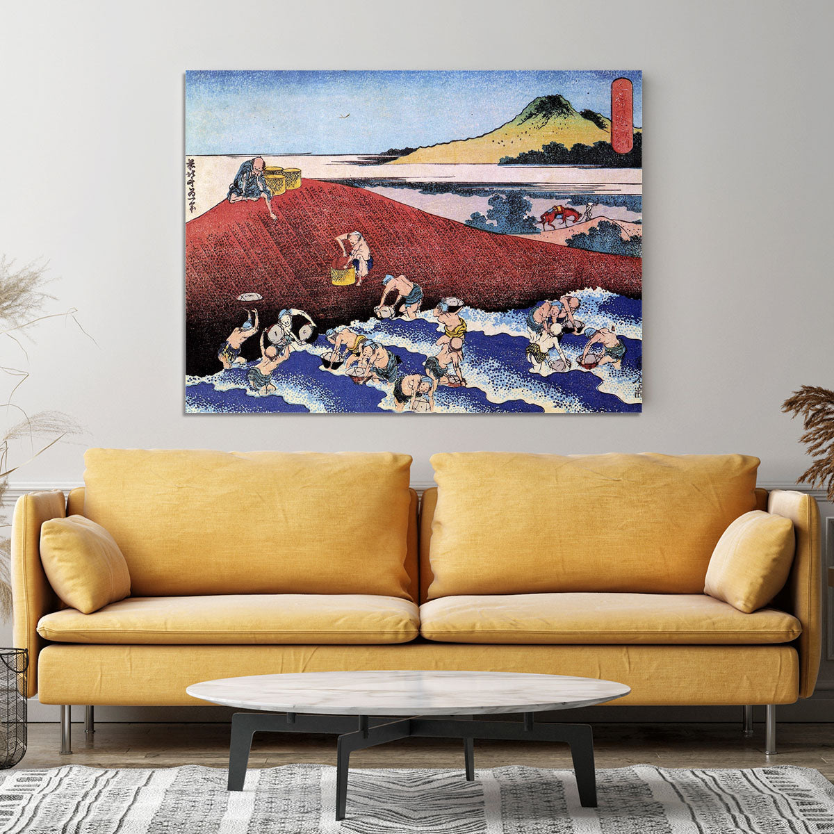 Ocean landscape with fishermen by Hokusai Canvas Print or Poster - Canvas Art Rocks - 4