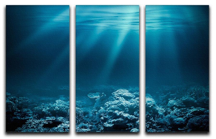 Ocean underwater with coral reef 3 Split Panel Canvas Print - Canvas Art Rocks - 1