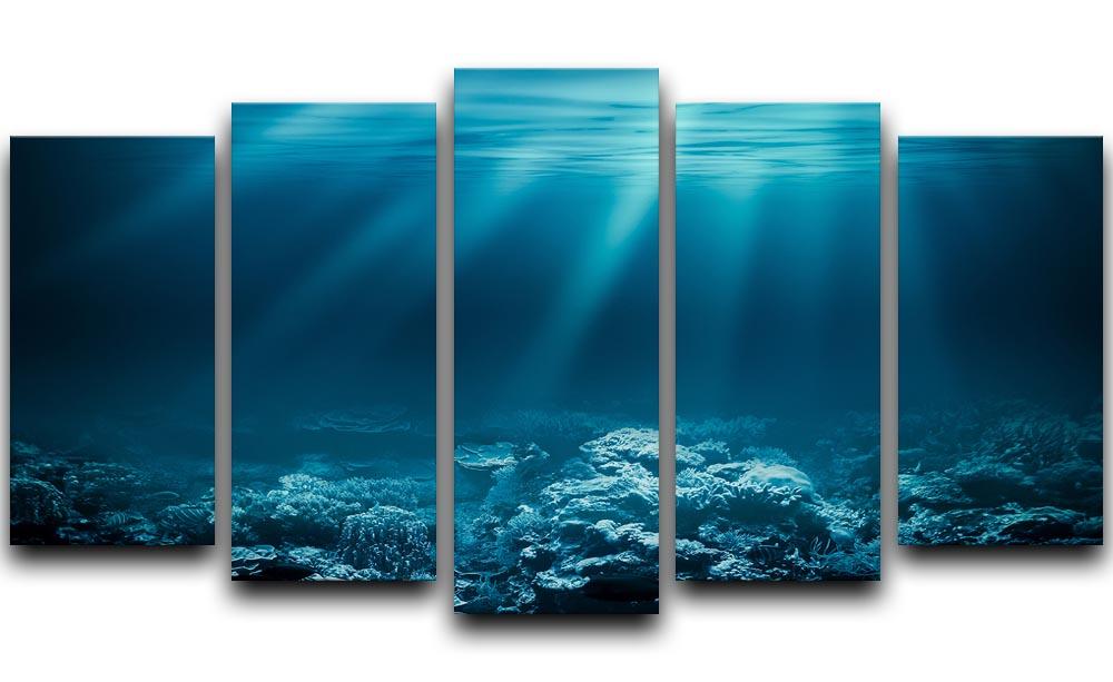 Ocean underwater with coral reef 5 Split Panel Canvas  - Canvas Art Rocks - 1