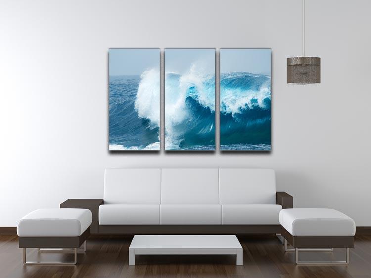 Ocean waves breaking natural 3 Split Panel Canvas Print - Canvas Art Rocks - 3