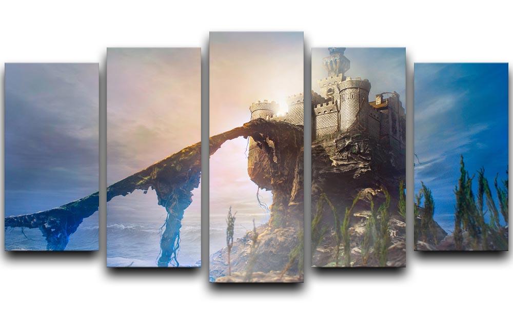 Old castle on the hill 5 Split Panel Canvas  - Canvas Art Rocks - 1