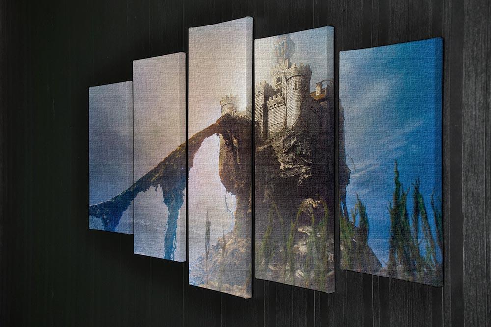 Old castle on the hill 5 Split Panel Canvas  - Canvas Art Rocks - 2