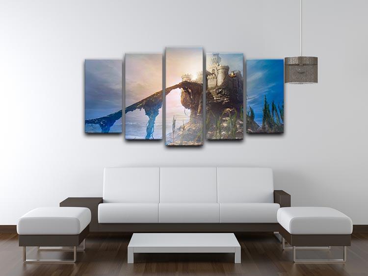Old castle on the hill 5 Split Panel Canvas  - Canvas Art Rocks - 3