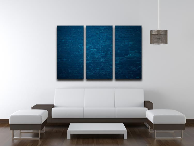 Old dark blue 3 Split Panel Canvas Print - Canvas Art Rocks - 3