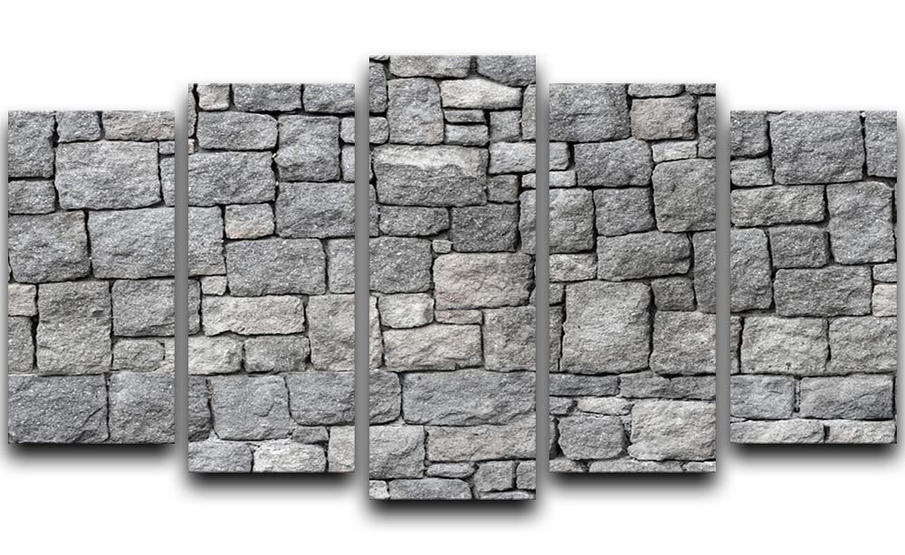 Old gray stone wall 5 Split Panel Canvas - Canvas Art Rocks - 1