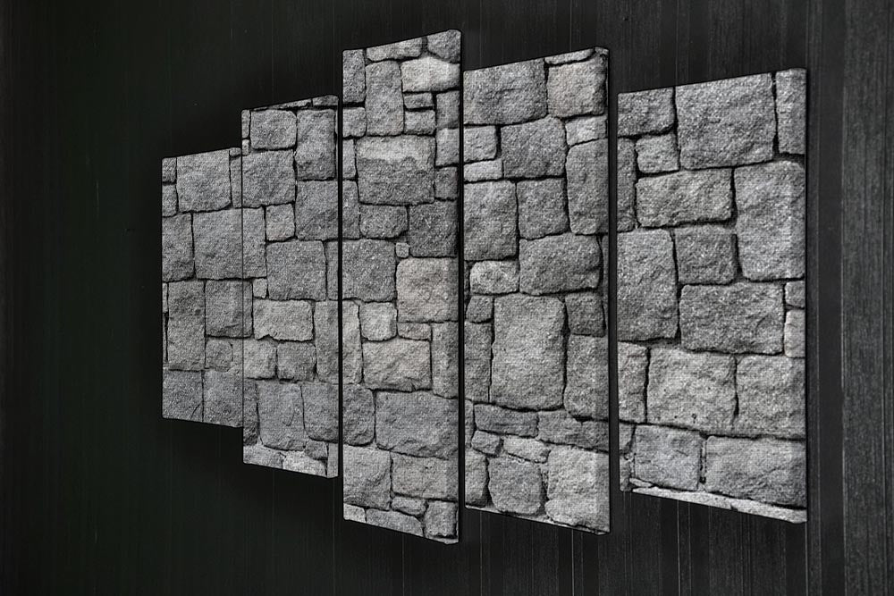Old gray stone wall 5 Split Panel Canvas - Canvas Art Rocks - 2