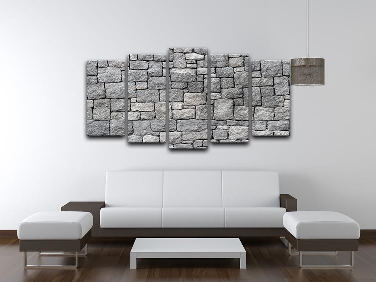 Old gray stone wall 5 Split Panel Canvas - Canvas Art Rocks - 3