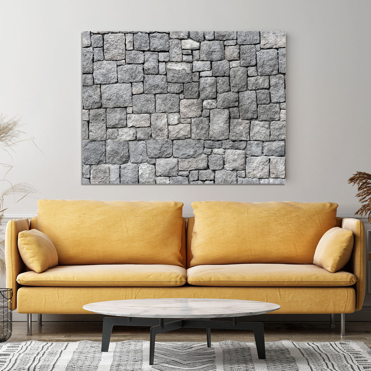 Old gray stone wall Canvas Print or Poster - Canvas Art Rocks - 4