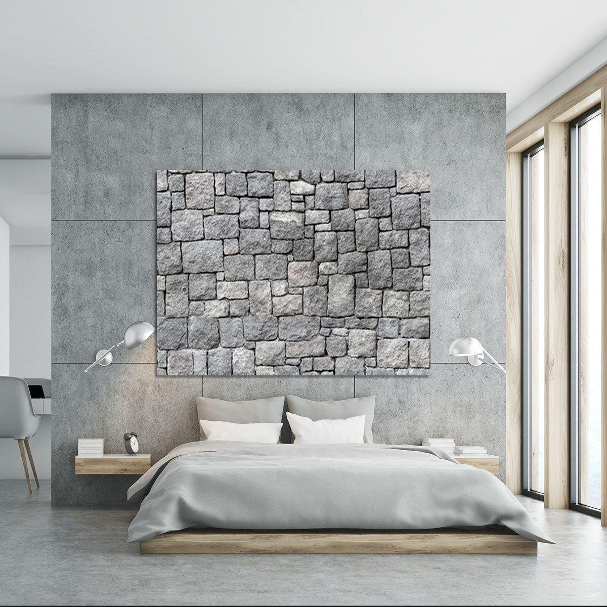 Old gray stone wall Canvas Print or Poster - Canvas Art Rocks - 5