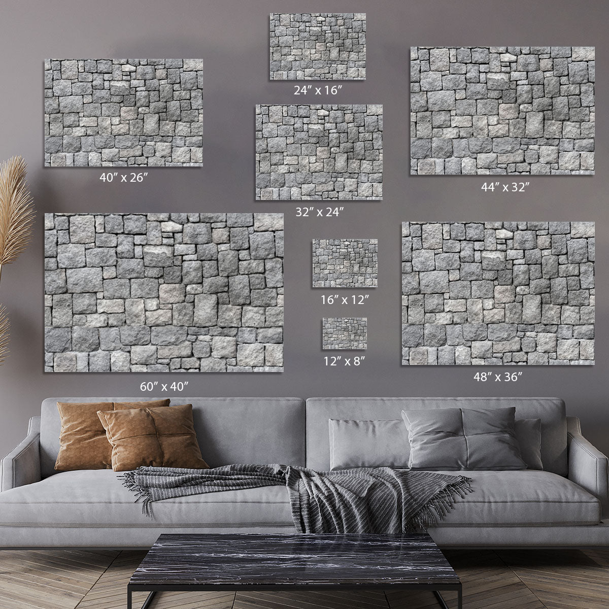Old gray stone wall Canvas Print or Poster - Canvas Art Rocks - 7