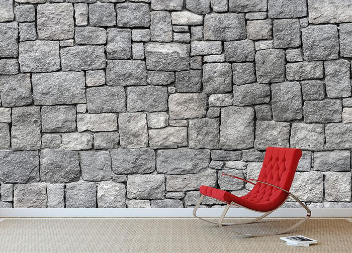 Old gray stone wall Wall Mural Wallpaper