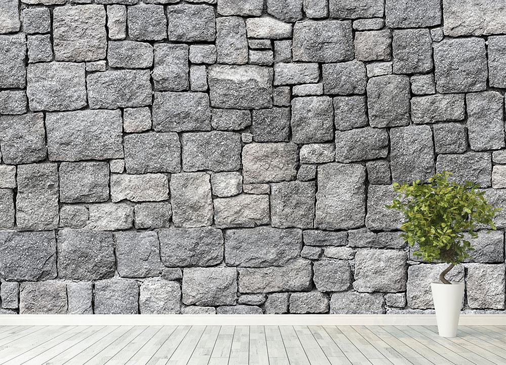 Old gray stone wall Wall Mural Wallpaper - Canvas Art Rocks - 4