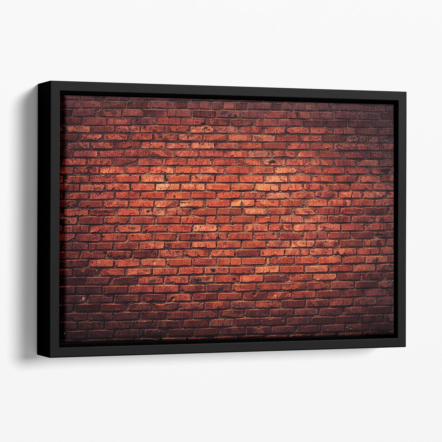 Old grunge brick Floating Framed Canvas - Canvas Art Rocks - 1