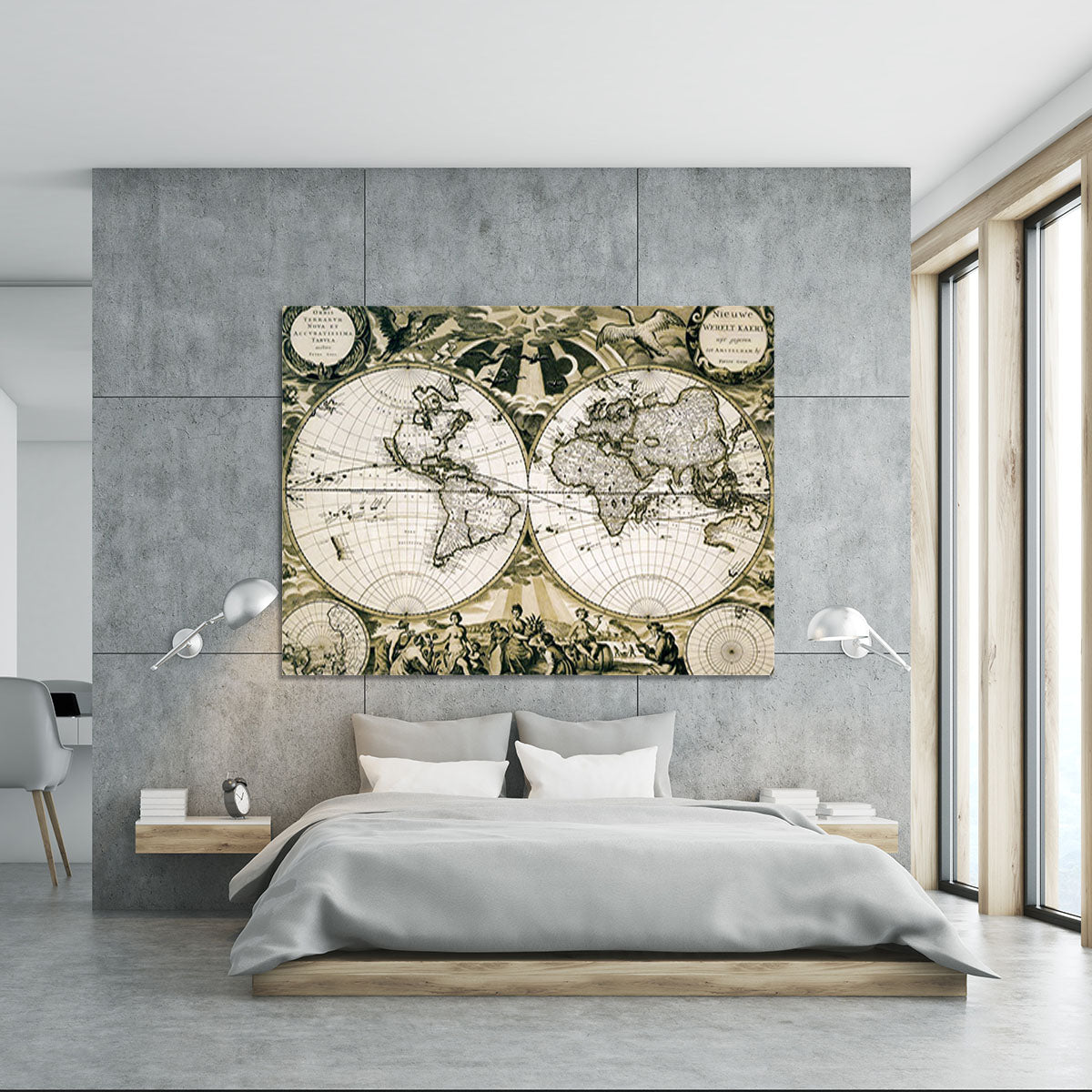 Old paper world map Holland Canvas Print or Poster - Canvas Art Rocks - 5