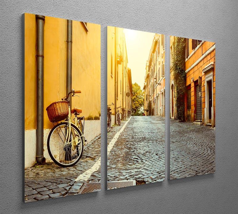 Old street in Rome 3 Split Panel Canvas Print - Canvas Art Rocks - 2