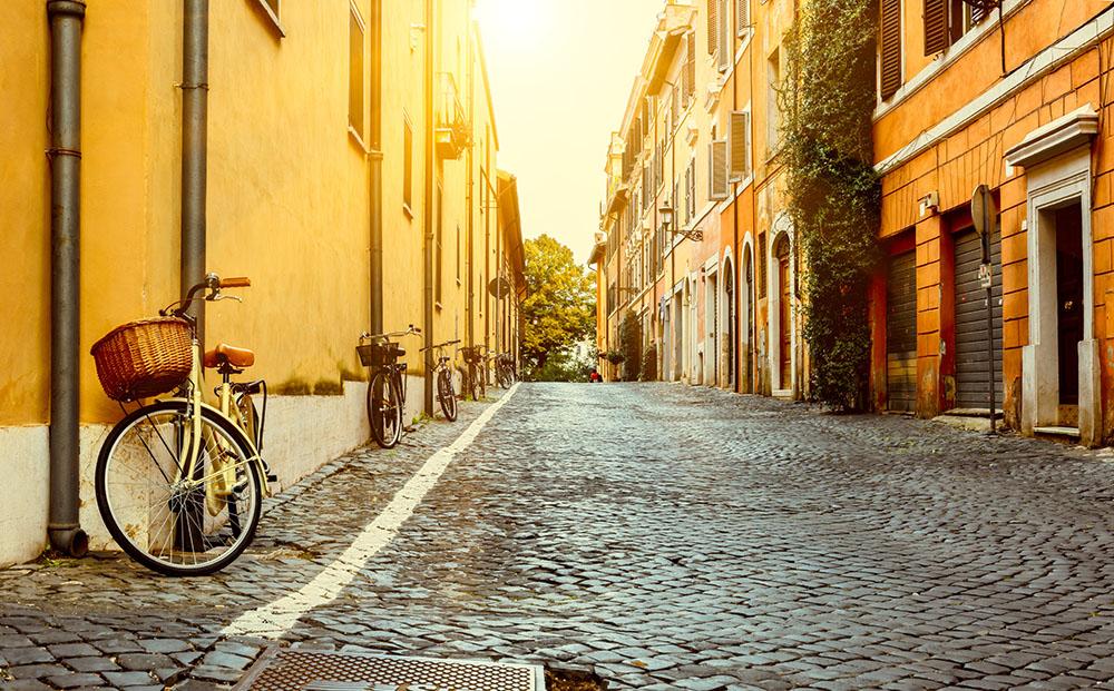 Old street in Rome Wall Mural Wallpaper - Canvas Art Rocks - 1