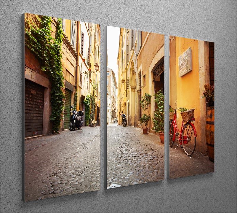 Old streets in Trastevere 3 Split Panel Canvas Print - Canvas Art Rocks - 2