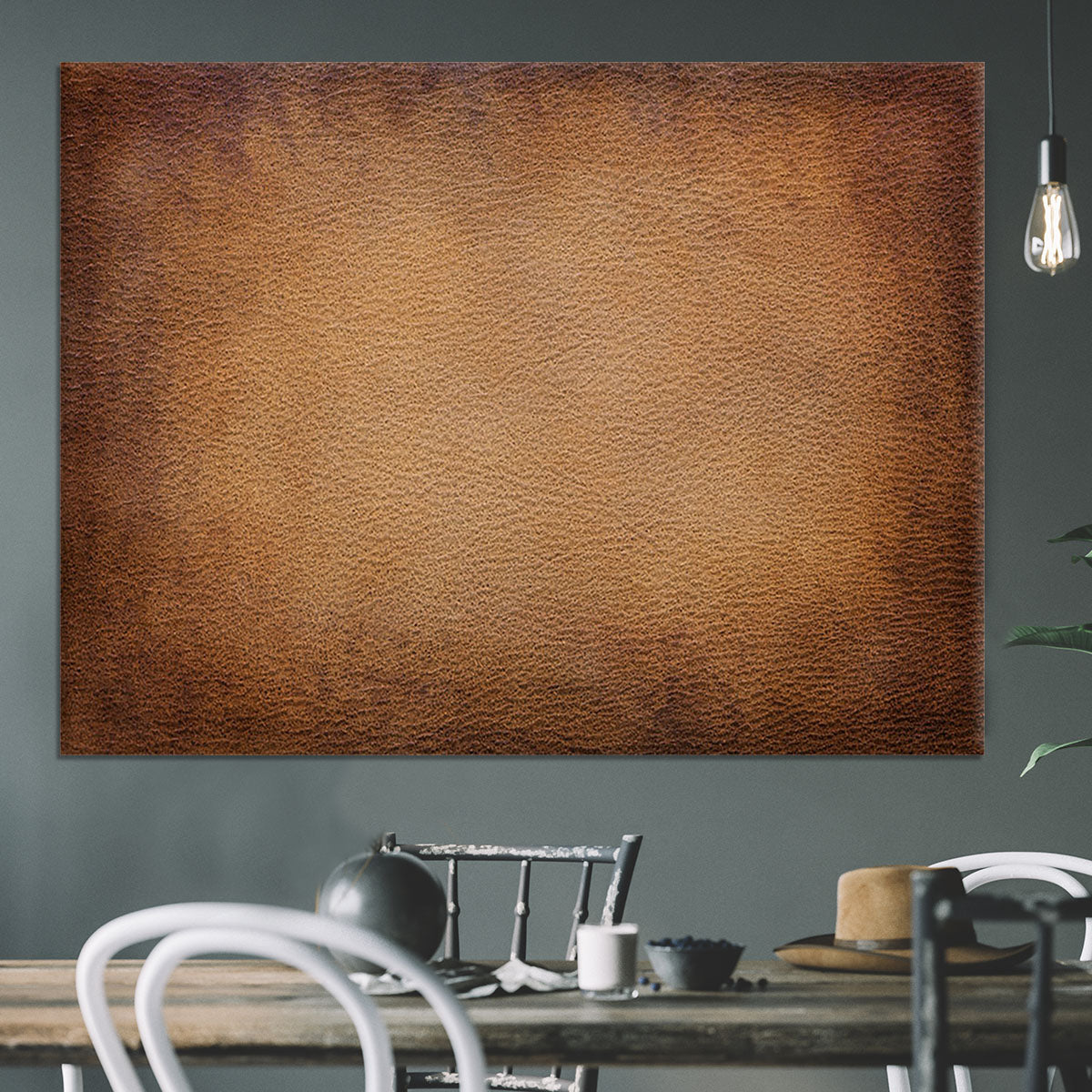 leather canvas painting