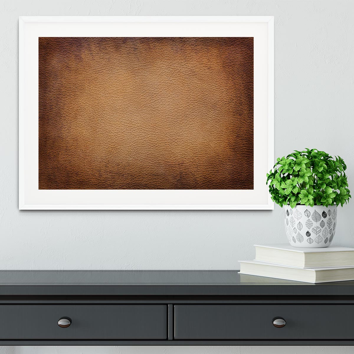 Old vintage brown leather Framed Print - Canvas Art Rocks - 5