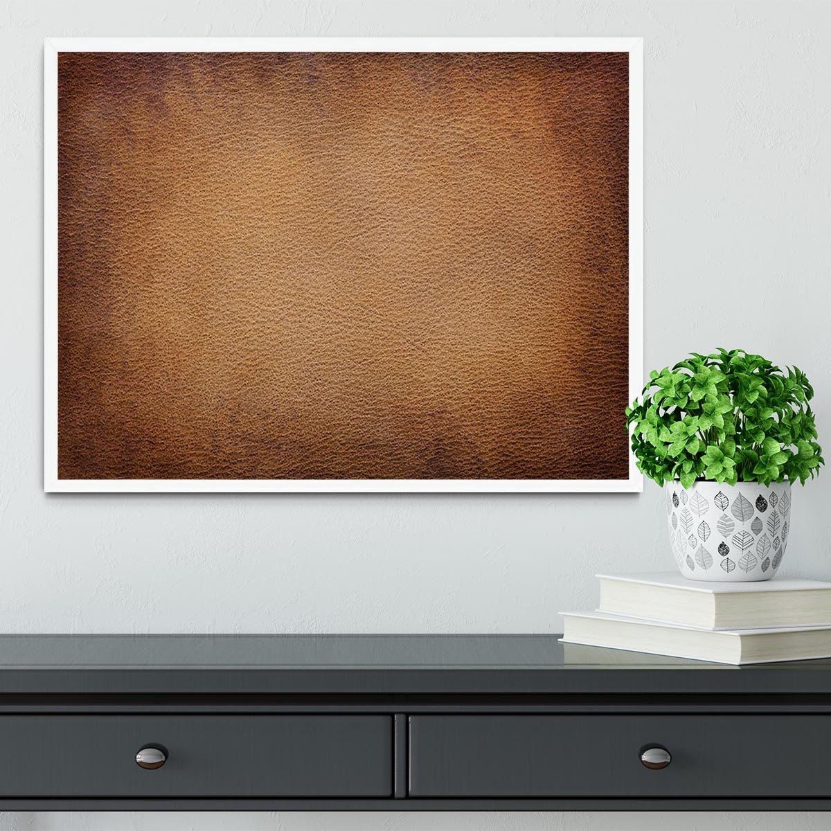 Old vintage brown leather Framed Print - Canvas Art Rocks -6