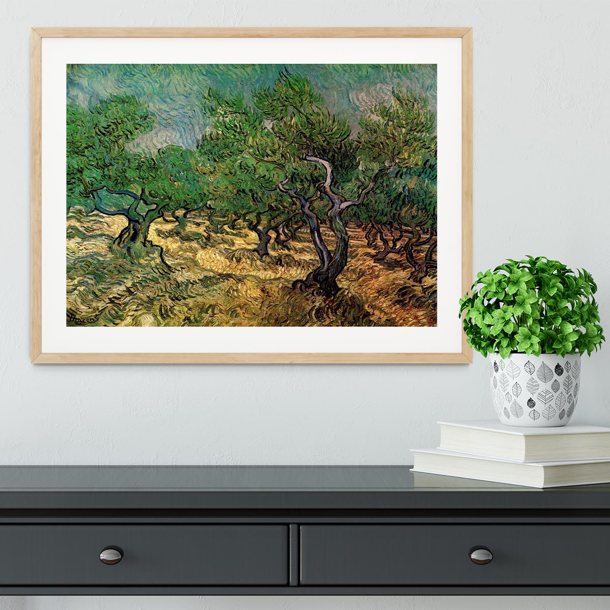 Olive Grove 2 by Van Gogh Framed Print - Canvas Art Rocks - 3