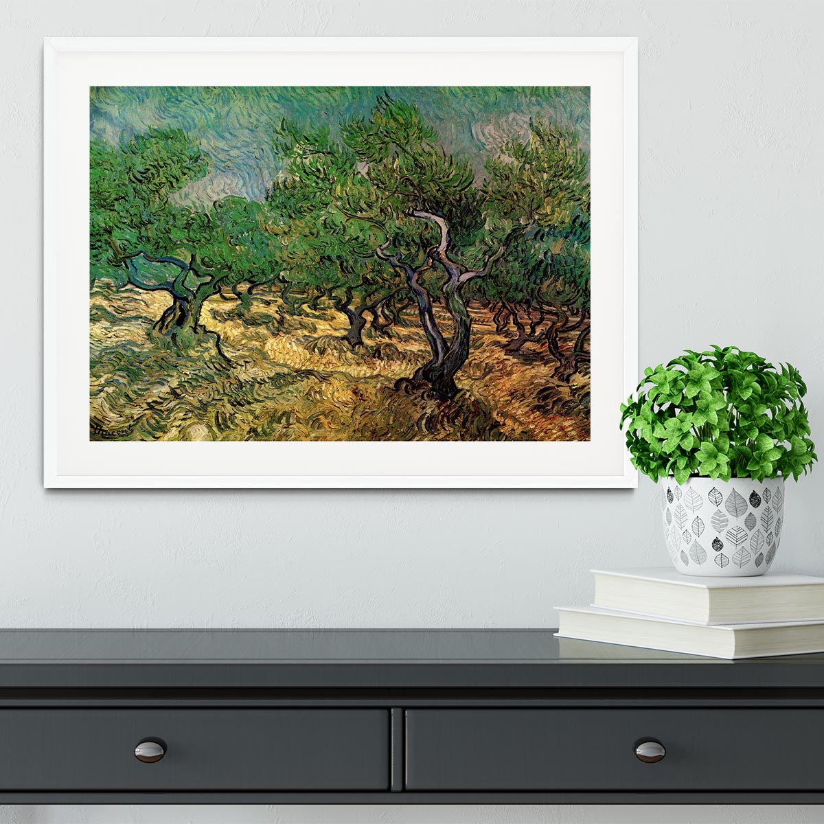Olive Grove 2 by Van Gogh Framed Print - Canvas Art Rocks - 5