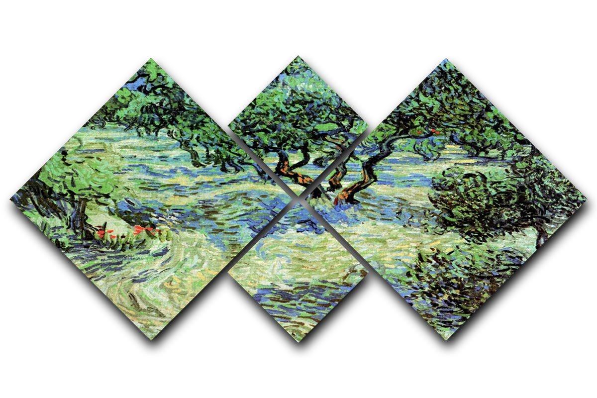Olive Grove by Van Gogh 4 Square Multi Panel Canvas  - Canvas Art Rocks - 1