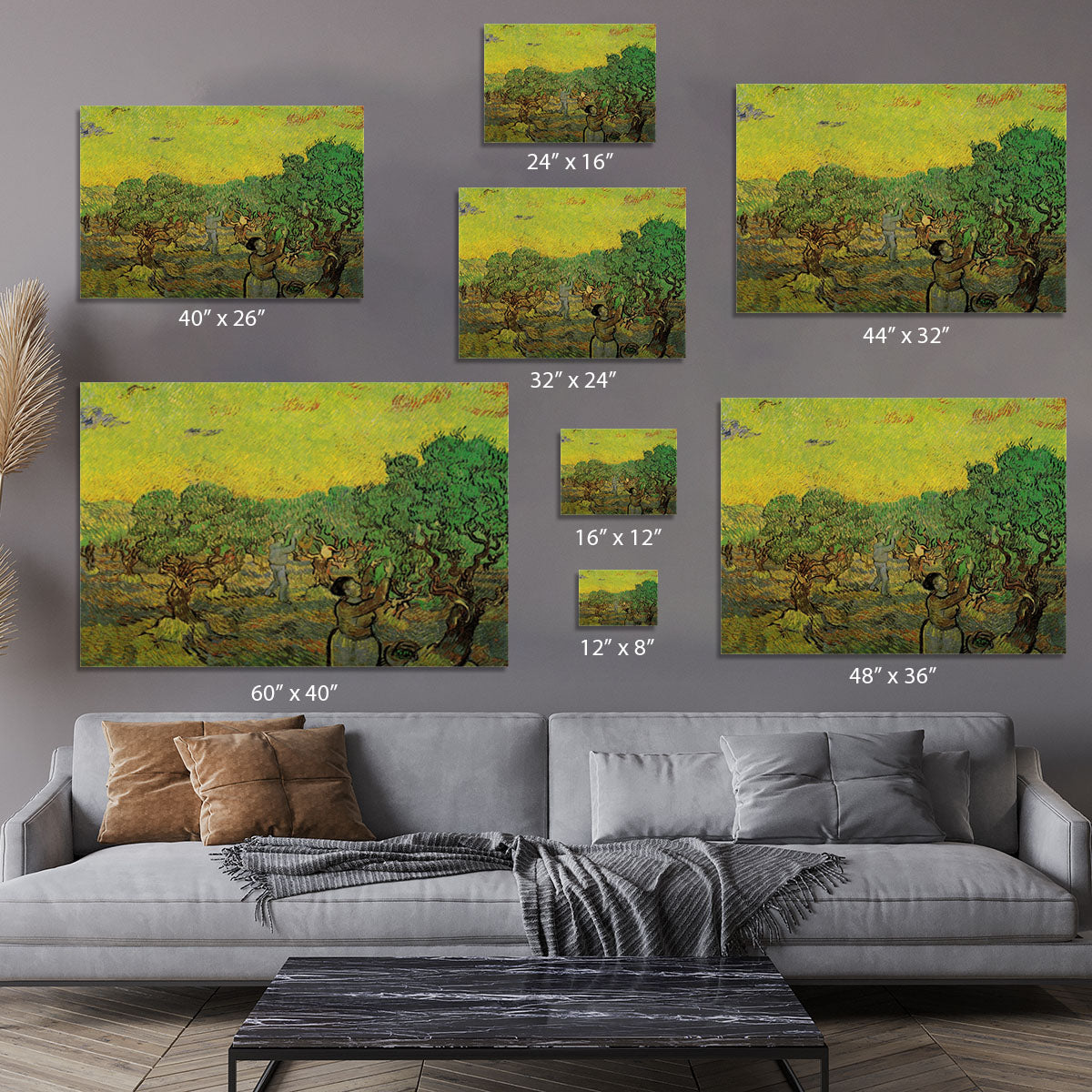 Olive Grove with Picking Figures by Van Gogh Canvas Print or Poster - Canvas Art Rocks - 7