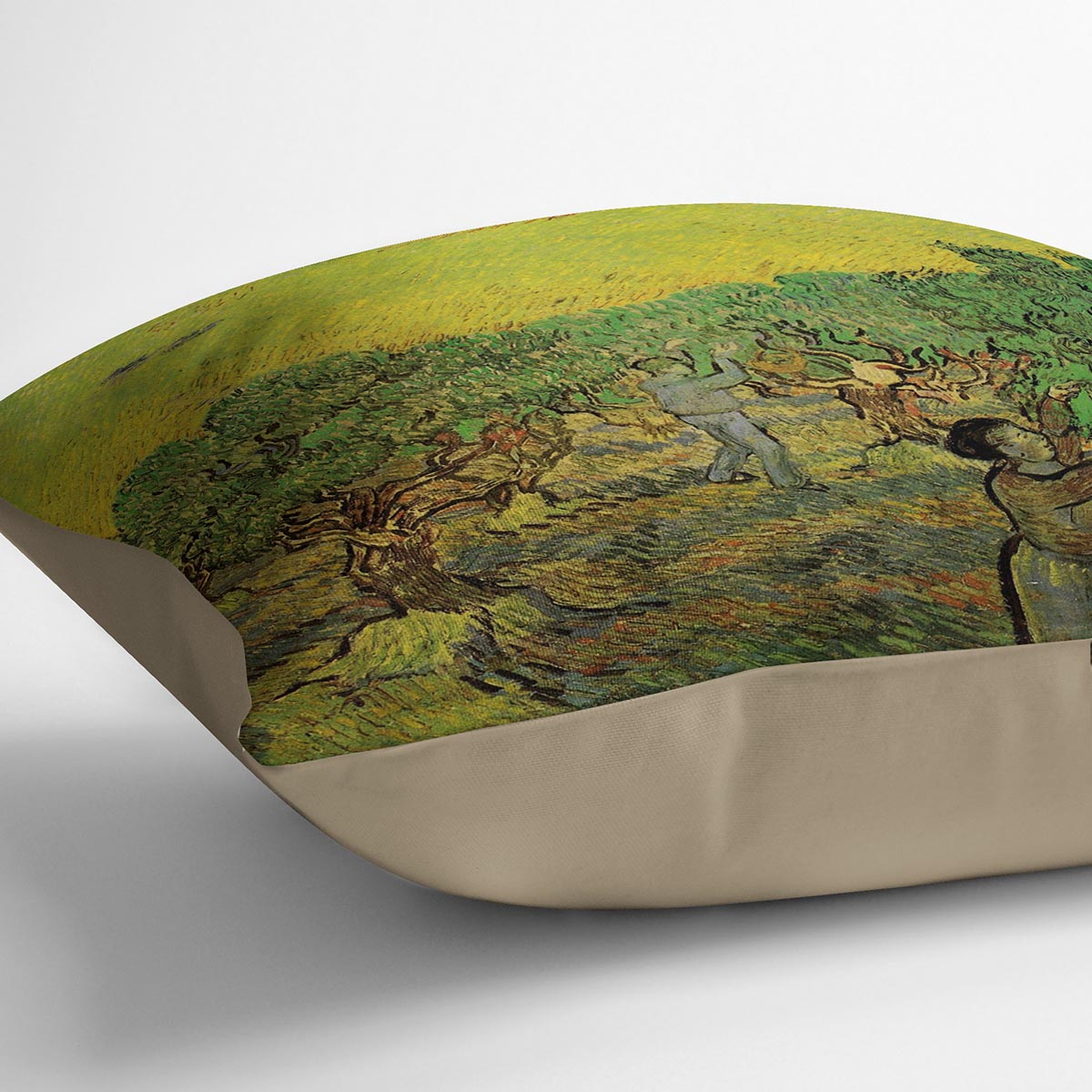 Olive Grove with Picking Figures by Van Gogh Cushion